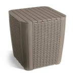 LUZON KEREK MŰRATTAN KERTI ASZTAL TÁROLÓ FUNKCIÓVAL