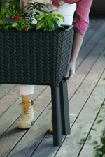 SPLENDOR MEGEMELT MŰANYAG KERTI VIRÁGLÁDA 120L (FONOTT RATTAN) - Image 2