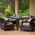 CORFU FIESTA MŰRATTAN KERTI BÚTOR SZETT ÉTKEZŐ ASZTALLAL - Image 3