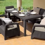 CORFU FIESTA MŰRATTAN KERTI BÚTOR SZETT ÉTKEZŐ ASZTALLAL - Image 4