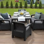 CORFU FIESTA MŰRATTAN KERTI BÚTOR SZETT ÉTKEZŐ ASZTALLAL - Image 6