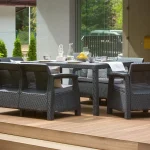 CORFU FIESTA MŰRATTAN KERTI BÚTOR SZETT ÉTKEZŐ ASZTALLAL - Image 5