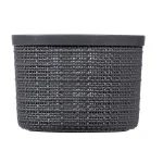 "JUTE" KEREK DOBOZ TETŐVEL 2L - GRAFITSZÜRKE - Image 4