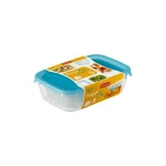 CURVER "FRESH&GO" SZÖGLETES ÉTELTARTÓ SZETT 0,5L + 1L + 2L - TRANSZPARENS/KÉK - Image 3