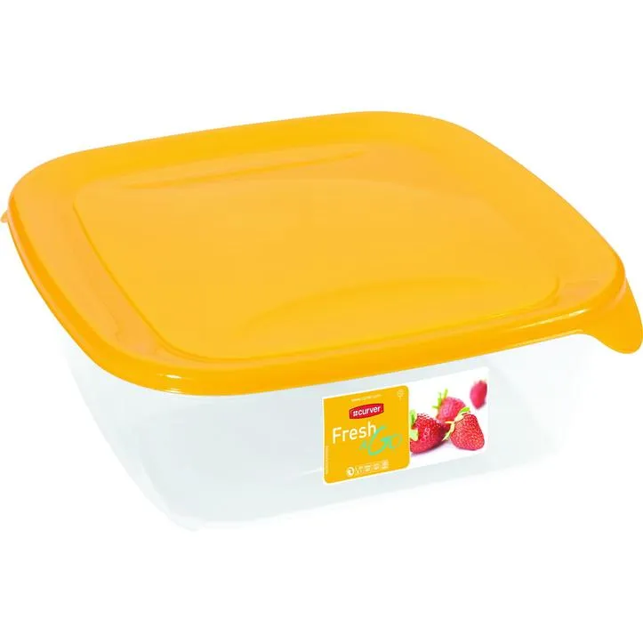 Konyhai kiegészítők CURVER "FRESH&GO" SZÖGLETES ÉTELTARTÓ 1,7L - TRANSZPARENS/NARANCSSÁRGA - Image 1