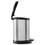 CURVER FÉMHATÁSÚ PEDÁLOS SZEMETES BELSŐ KOSÁRRAL 5L - FEKETE/EZÜST - Image 2