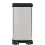 CURVER FÉMHATÁSÚ PEDÁLOS SZÖGLETES SZEMETES 50L - FEKETE/EZÜST - Image 3