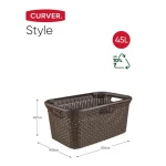 CURVER "STYLE" RATTAN HATÁSÚ RUHÁSKOSÁR 45L - SÖTÉTBARNA - Image 2