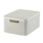 CURVER "STYLE" M MÉRETŰ RATTAN KOSÁR FEDÉLLEL 18L - KRÉM