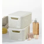 CURVER "STYLE" S MÉRETŰ RATTAN KOSÁR FEDÉLLEL 7L - KRÉM - Image 6