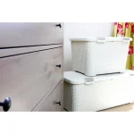 CURVER "STYLE" RATTAN TÁROLÓ LÁDA 43L FEDÉLLEL - KRÉM - Image 2