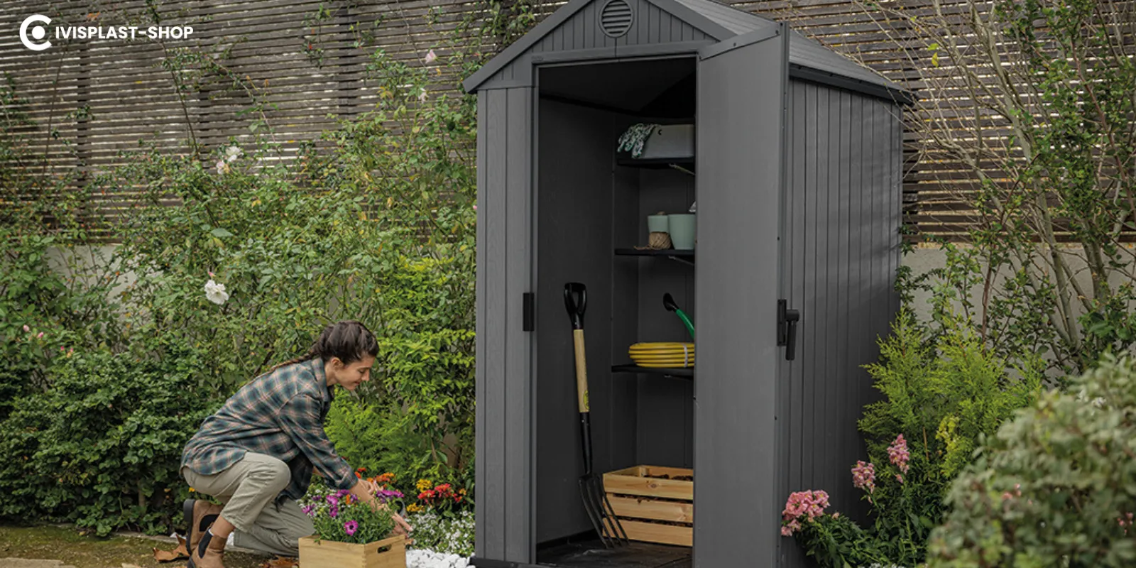 Műanyag kerti házban való tárolás