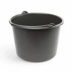 Műanyag vödör 12 literes fémfüllel, belső mércével – szürke