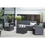 ELODIE MŰRATTAN KERTI BÚTOR SZETT 3 ÜLÉSES KANAPÉVAL PÁRNATARTÓS ASZTALLAL - Image 6