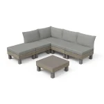 ELEMENTS SIGNATURE 5 SZEMÉLYES FULL KERTI BÚTOR SZETT  - kőrisfa/mohazöld