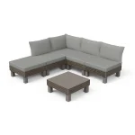 ELEMENTS SIGNATURE 5 SZEMÉLYES FULL KERTI BÚTOR SZETT  - dió/mohazöld