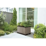 DECO TÉGLA ALAKÚ MŰANYAG VIRÁGLÁDA 81 L - kőrisfa - Image 2