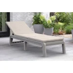 ATLAS MŰANYAG KERTI NAPOZÓÁGY(párnával) - Lágy bézs & kavicsszürke / bézs - Image 2