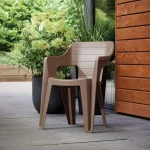 BILBAO IOWBACK MŰANYAG KARTÁMASZOS KERTI SZÉK - cappucino - Image 6