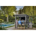 BAR-B-Q GAZEBO  MŰANYAG KERTI PAVILON - dió & szürke - Image 2