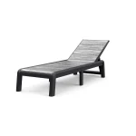 PORTO MŰANYAG KERTI NAPOZÓÁGY(párna nélkül) - viharszürke/grafit