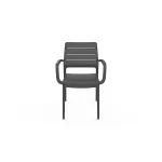 PORTO KARTÁMASZOS MŰANYAG KERTI SZÉK  - grafit - Image 2