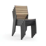 CORALE MŰANYAG KERTI SZÉK  - tíkfa/ grafit - Image 3