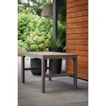 DECO LYON ÁLLÍTHATÓ MAGASSÁGÚ MŰANYAG KERTI ASZTAL  - kőrisfa/cappucino - Image 2