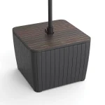 DECO LUZON MŰRATTAN NAPERNYŐTARTÓS KERTI ASZTAL - dió/grafit - Image 2