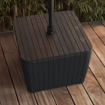 DECO LUZON MŰRATTAN NAPERNYŐTARTÓS KERTI ASZTAL - dió/grafit - Image 3