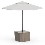 DECO LUZON MŰRATTAN NAPERNYŐTARTÓS KERTI ASZTAL - kőrisfa/cappucino - Image 3