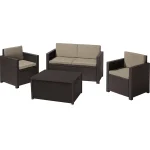 MONACO MŰRATTAN KERTI BÚTOR SZETT TÁROLÓ ASZTALLAL