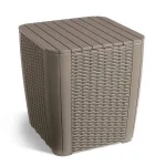 LUZON KEREK MŰRATTAN KERTI ASZTAL TÁROLÓ FUNKCIÓVAL