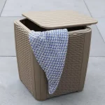 LUZON KEREK MŰRATTAN KERTI ASZTAL TÁROLÓ FUNKCIÓVAL - Image 2