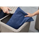 LUZON KEREK MŰRATTAN KERTI ASZTAL TÁROLÓ FUNKCIÓVAL - Image 4