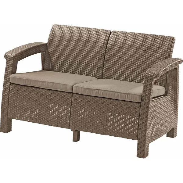 227644 CORFU LOVE SEAT MŰRATTAN KERTI 2 ÜLÉSES KANAPÉ - Image 1
