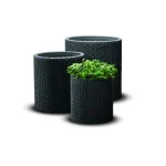S+M+L CYLINDER PLANTERS MŰRATTAN KASPÓ SZETT