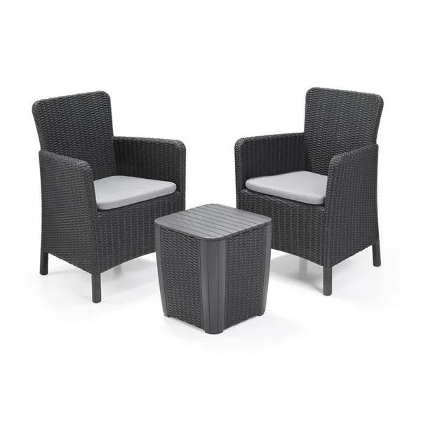 231695 TRENTON BALCONY MŰRATTAN KERTI BÚTOR SZETT (FONOTT RATTAN MINTÁJÚ ASZTAL) - Image 1