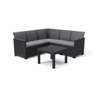 ELODIE 5 SZEMÉLYES MŰRATTAN KERTI SAROKGARNITÚRA CHICAGO ASZTALLAL