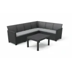 CLAIRE 6 SZEMÉLYES MŰRATTAN SAROKGARNITÚRA KERTI BÚTOR SZETT ORLANDO ASZTALLAL