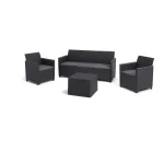 CLAIRE 5 SZEMÉLYES MŰRATTAN KERTI BÚTOR SZETT PÁRNATARTÓS ASZTALLAL - Image 3