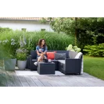 CLAIRE 5 SZEMÉLYES MŰRATTAN KERTI SAROKGARNITÚRA PÁRNATARTÓS ASZTALLAL - Image 2