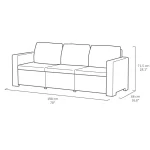 CALIFORNIA 3 ÜLÉSES MŰRATTAN KERTI KANAPÉ - Image 2