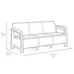 CORFU LOVE SEAT MAX MŰRATTAN KERTI 3 ÜLÉSES KANAPÉ - Image 5