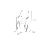 DANTE KARTÁMASZOS MAGAS TÁMLÁS MŰANYAG KERTI SZÉK - Image 6