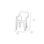 DANTE KARTÁMASZOS ALACSONY TÁMLÁS MŰANYAG KERTI SZÉK - Image 2