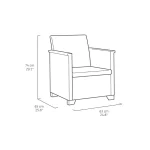 ELODIE MŰRATTAN KERTI BÚTOR SZETT 3 ÜLÉSES KANAPÉVAL PÁRNATARTÓS ASZTALLAL - Image 5