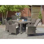 GIRONA  KlASSZIKUS RATTAN HATÁSÚ MŰRATTAN KERTI ASZTAL - Image 5