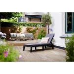 ATLAS MŰANYAG KERTI NAPOZÓÁGY(párnával) - grafit / világosszürke - Image 2