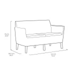 SALEMO 2 ÜLÉSES MŰRATTAN KERTI KANAPÉ - Image 4